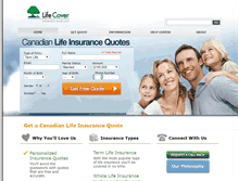 Tablet Screenshot of lifecover.ca